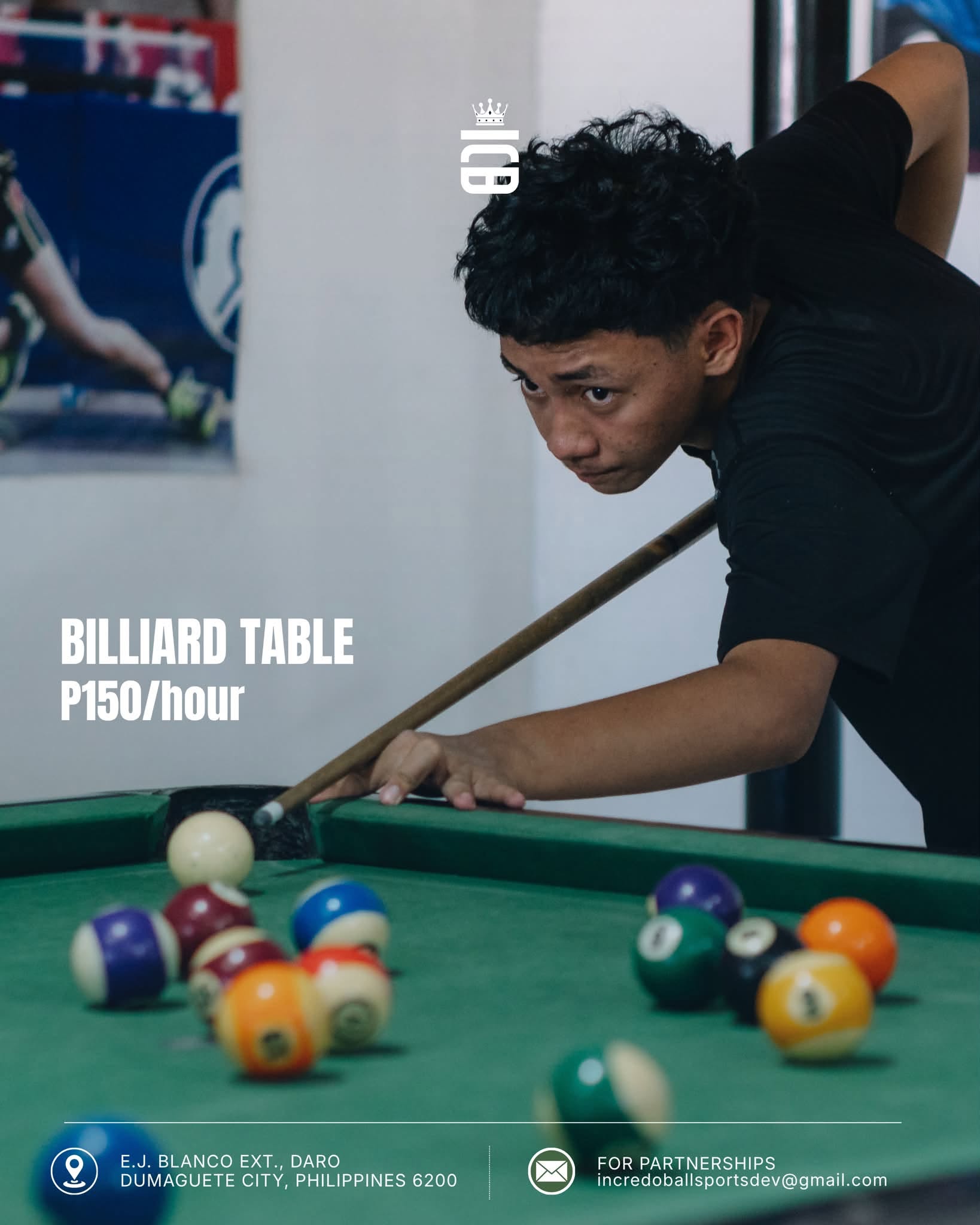 Billiard table at Incredoball